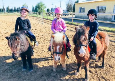 Cours de Baby-poney sur la grande carrière du Centre équestre Écurie de la Serre - Saint Thibéry